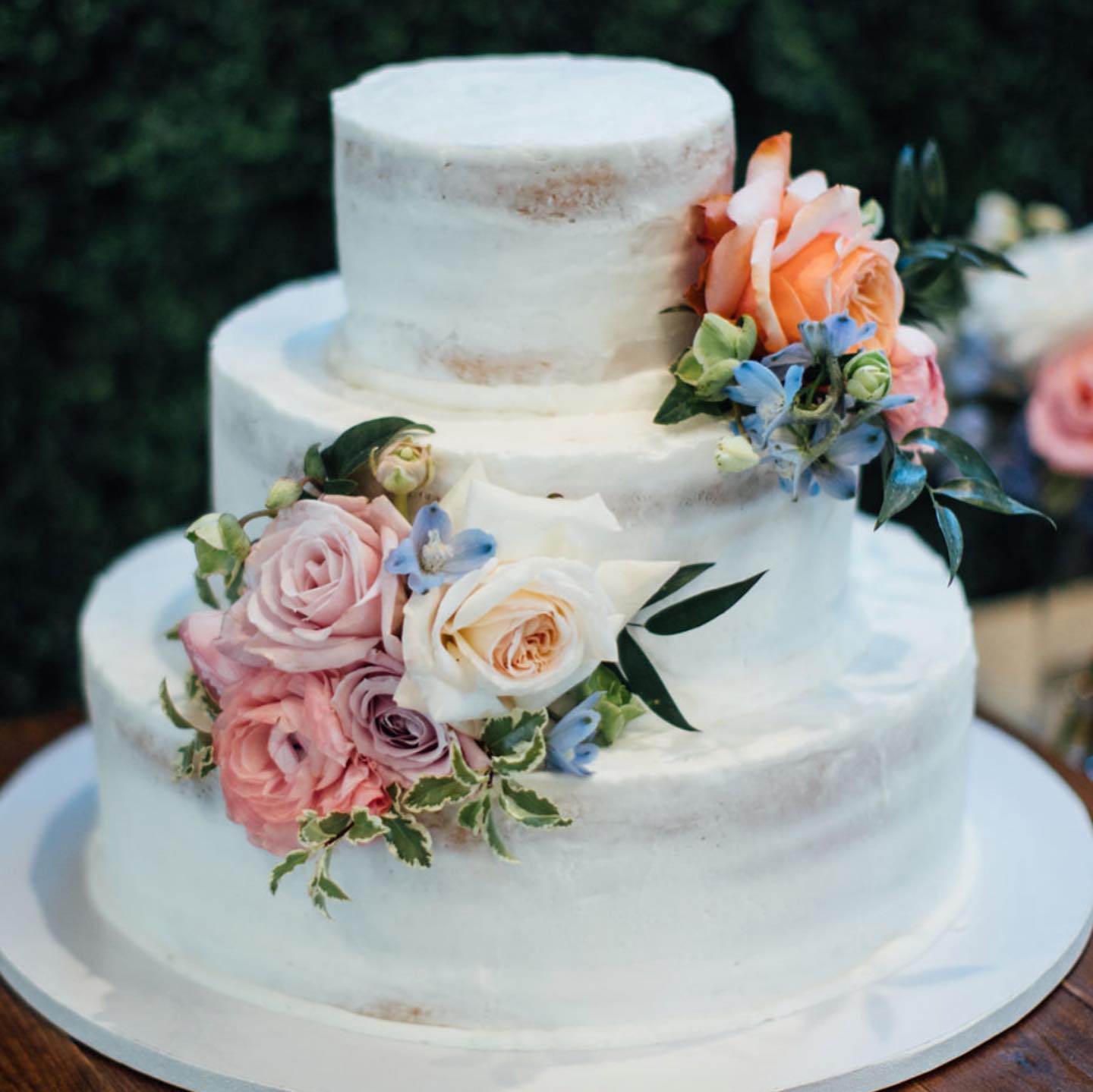 Pastel Colored Fresh Flower Cake Topper